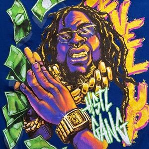 Hustle Gang Bold Blue and Purple Illustration